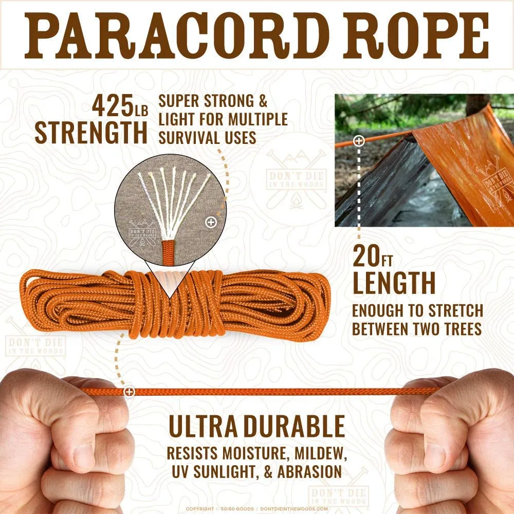 *00% satisfaction Camping, Ultralight Emergency Toughest Year-Round Mylar Survival   Outdoor Tent World'S • Weather Kits Protection Person Hiking, Tent & Paracord • Shelter Most-ordered for All 2 Tube Survival