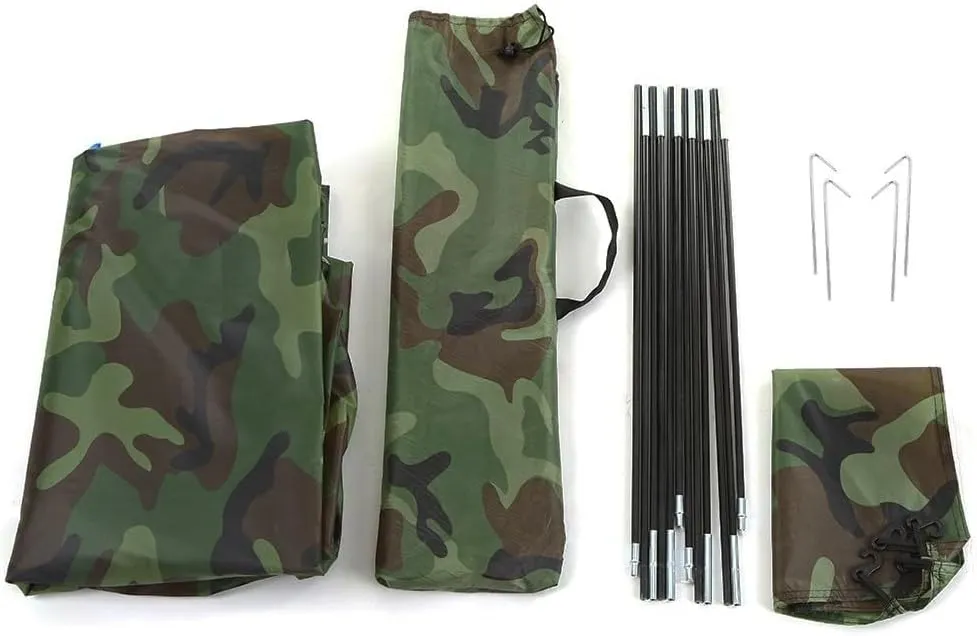 1-2 Person Camping Tent Ultralight Camouflage Garden Sun Shield Outdoor Hiking - with Rain Fly & Carrying Bag & Tent Pole & Stake