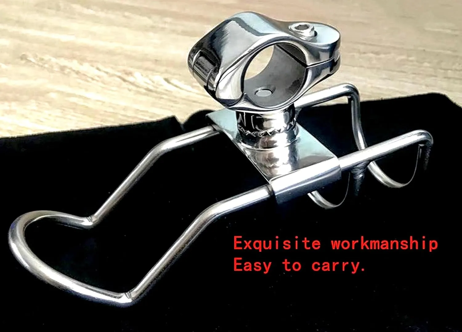 1 Pack Marine Grade Stainless Steel 316 Fishing Rod Holder for Yacht Fishing Boat Kayak 22/25/32MM Outer Diameter Rail Mounted Clamp On Rod Holder Boat Accessories