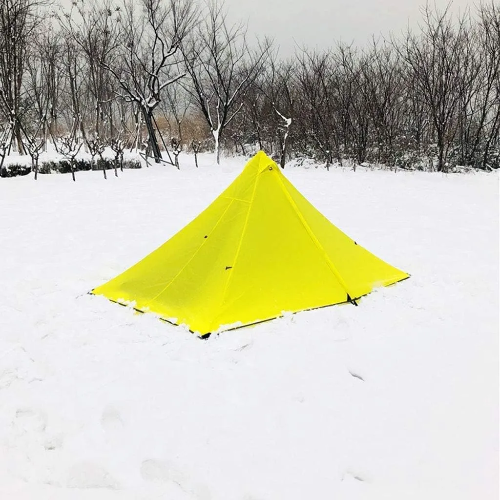 1 Person Triangle Camping Tent Double Layer Waterproof Lightweight Outdoor Portable Pyramid Tent Happy House