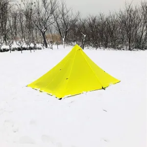 1 Person Triangle Camping Tent Double Layer Waterproof Lightweight Outdoor Portable Pyramid Tent Happy House