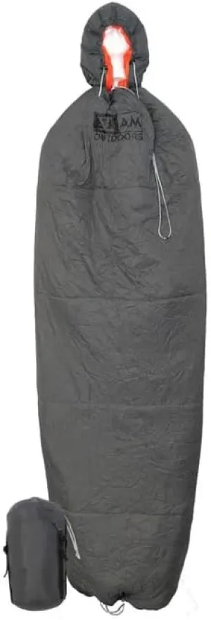 10° Camping Quilt – Synthetic Insulation – Ultralight Backpacking Quilt with Removable Hood, Zippered Footbox & Pad Straps | Long