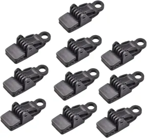 10 Pcs Tarp Clips Plastic Tent Clips Outdoor Camping Tent Clamp Windproof Sturdy for Long-time Use