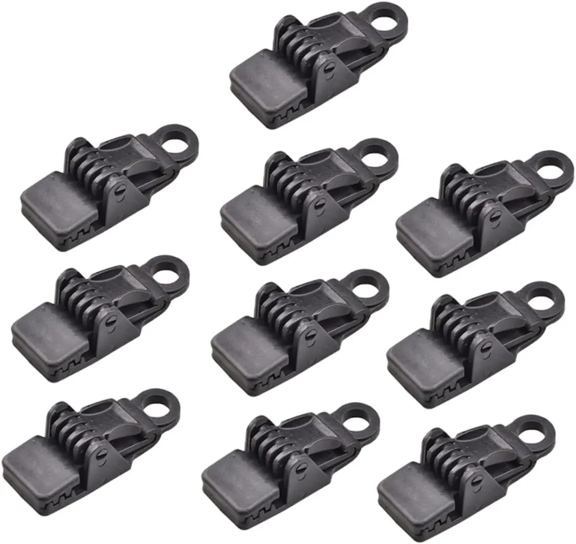 10 Pcs Tarp Clips Plastic Tent Clips Outdoor Camping Tent Clamp Windproof Sturdy for Long-time Use