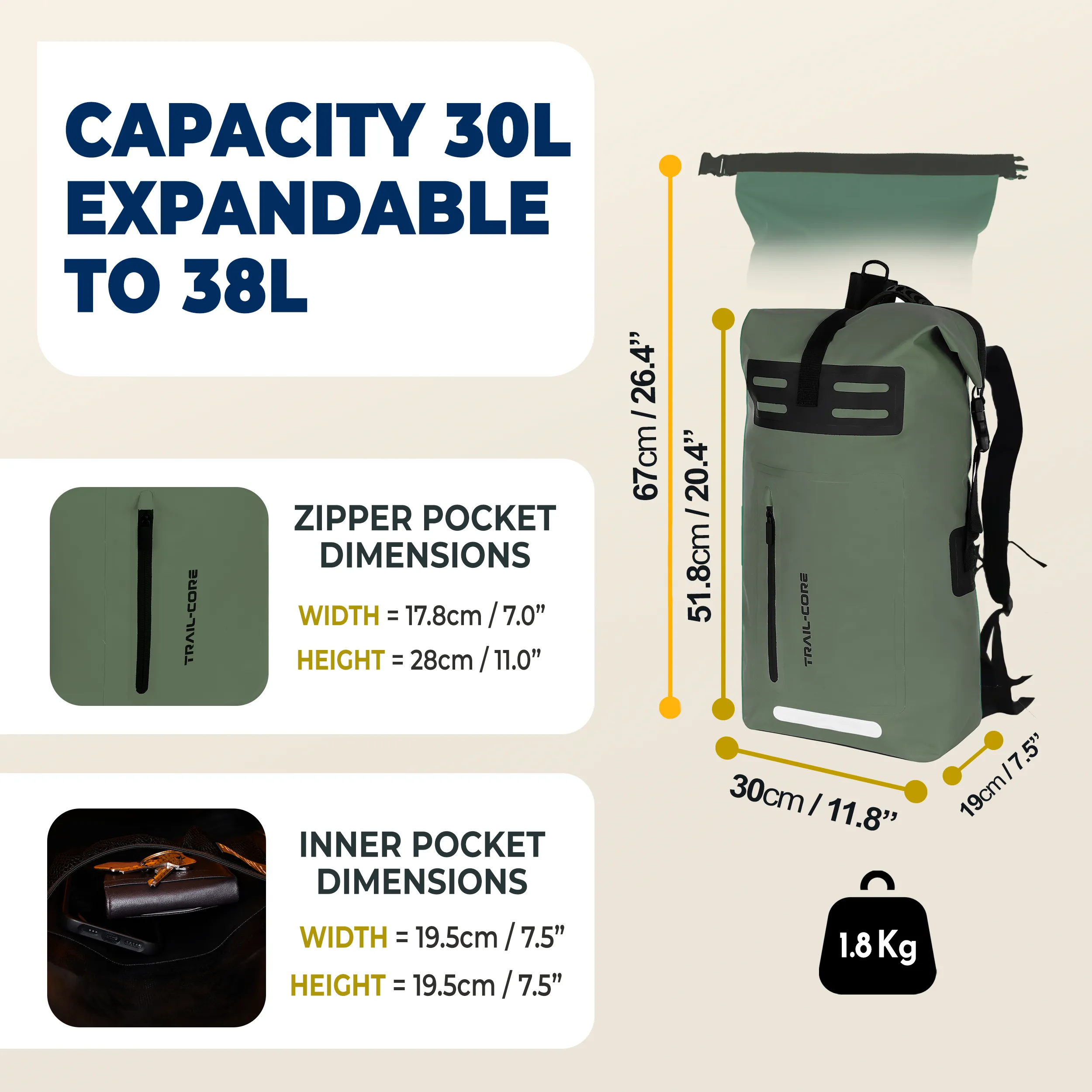 100% Waterproof Dry Bag Backpack