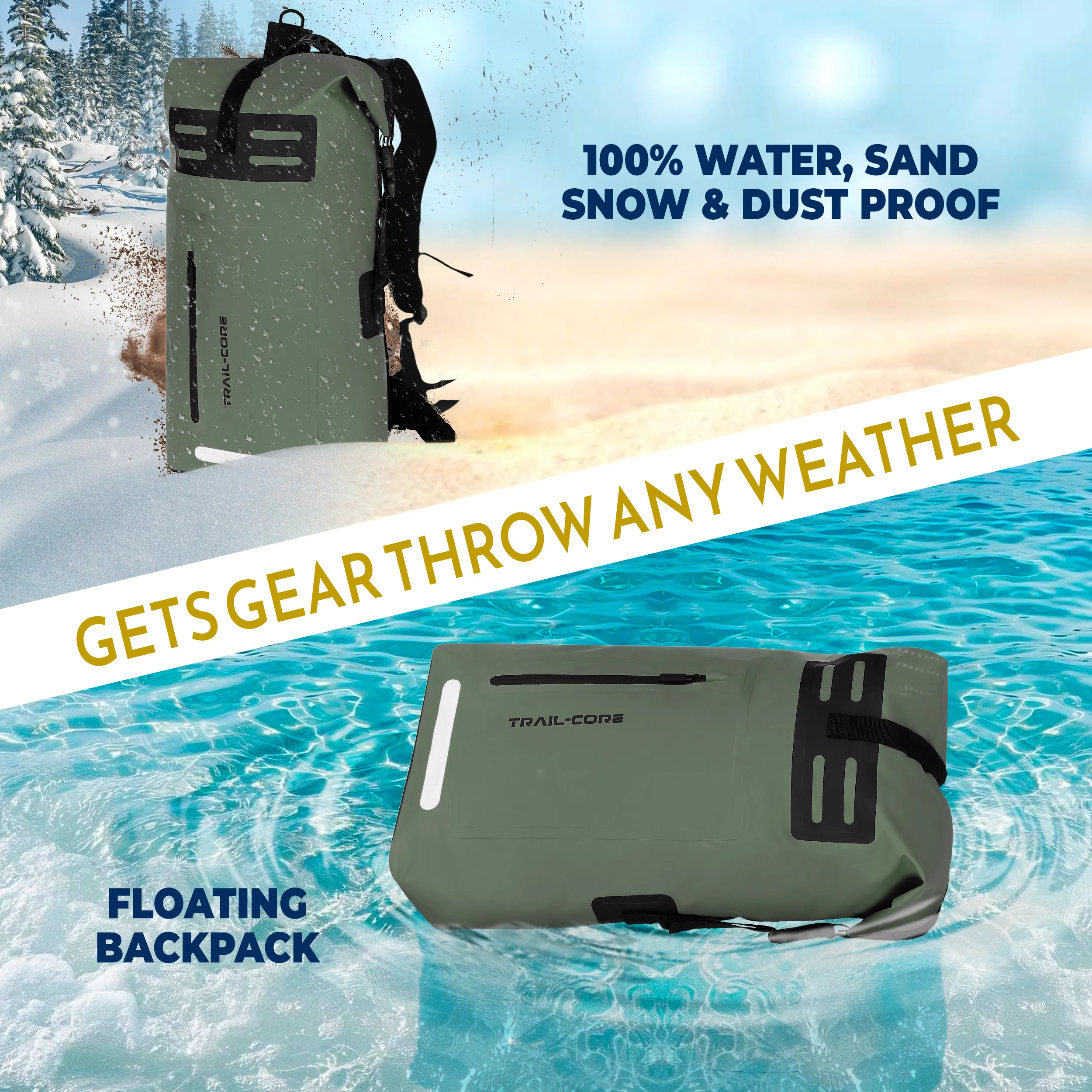 100% Waterproof Dry Bag Backpack