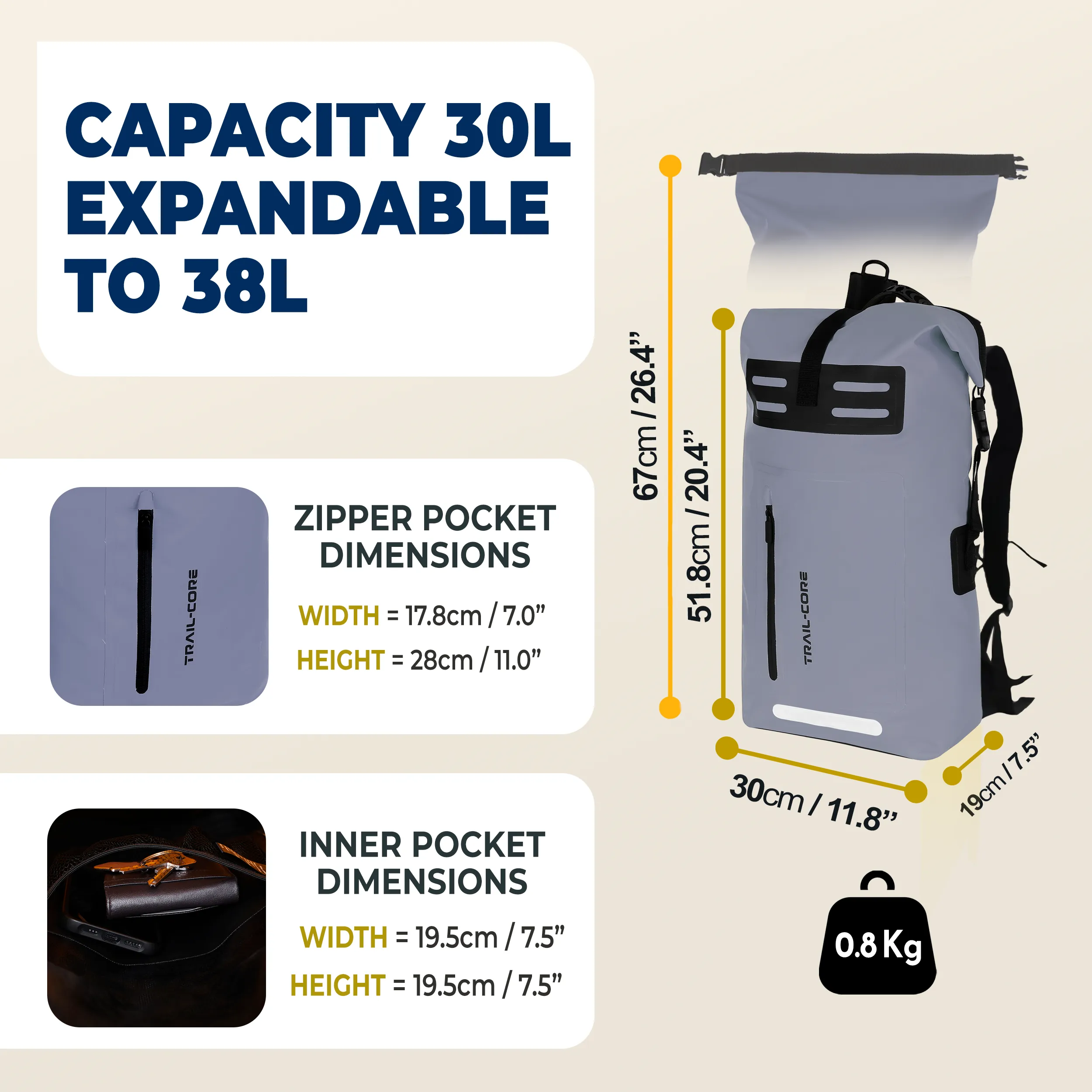 100% Waterproof Dry Bag Backpack