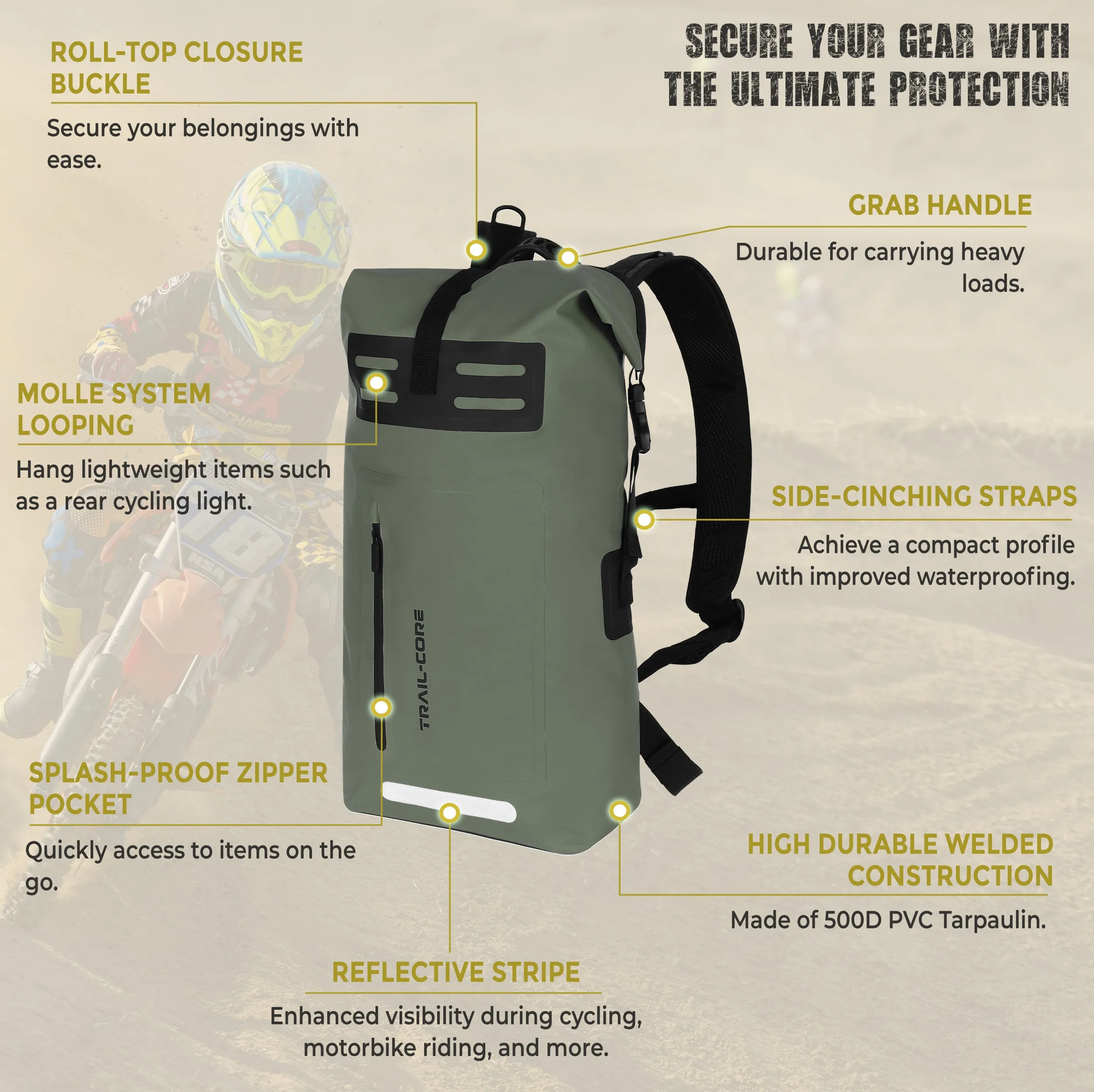 100% Waterproof Dry Bag Backpack