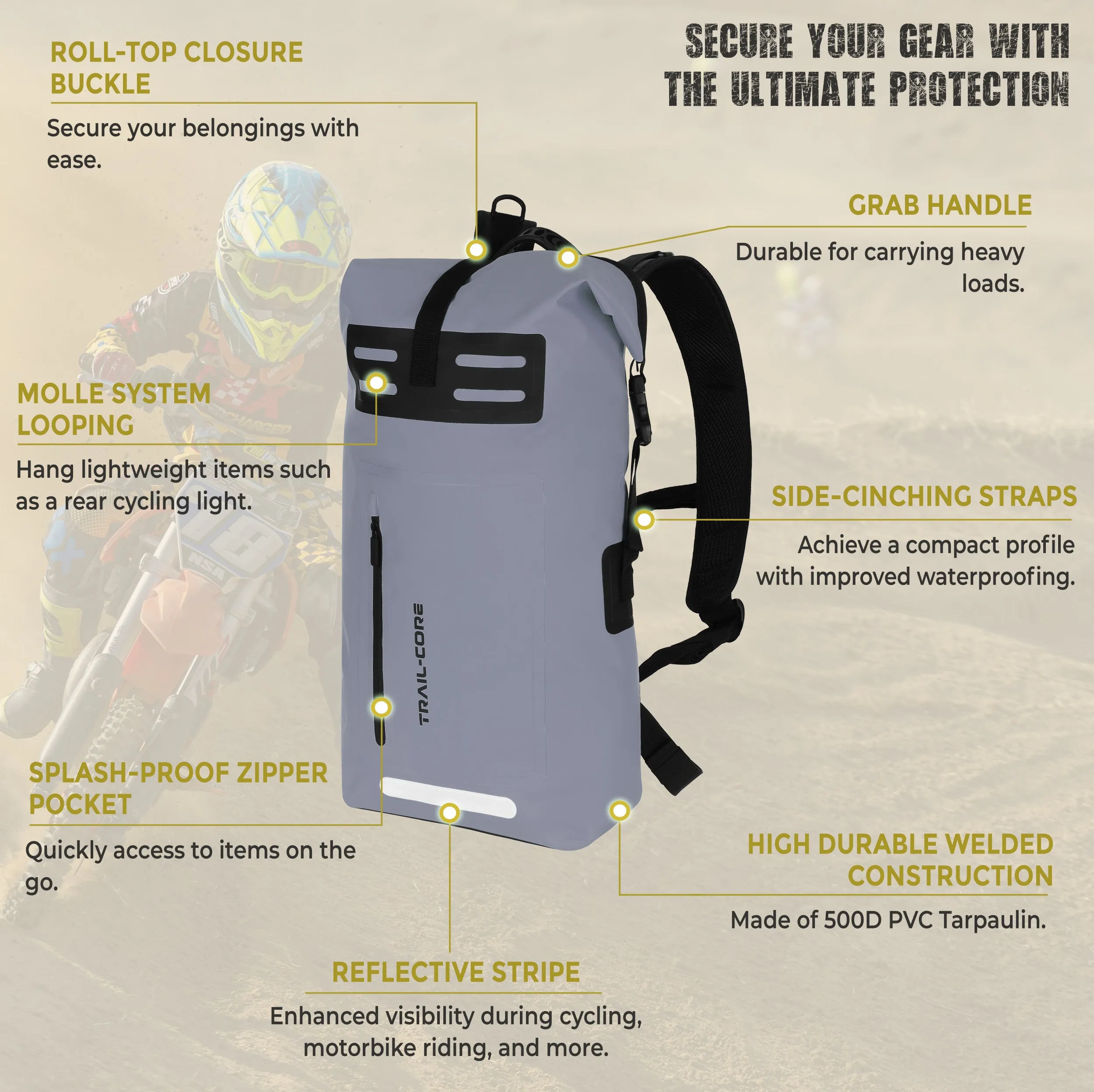 100% Waterproof Dry Bag Backpack
