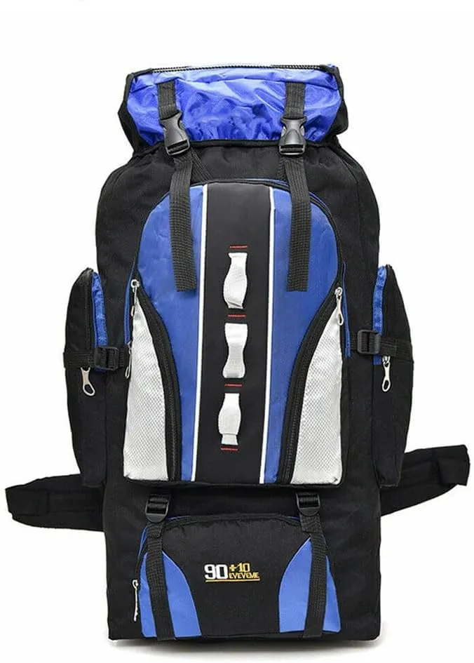 100L Camping Hiking Backpack, Large Military Tactical Backpack Waterproof Travel Daypack Survival Rucksack Bushcraft Backpack Outdoor Waterproof Lightweight Camping Bag, Blue-2