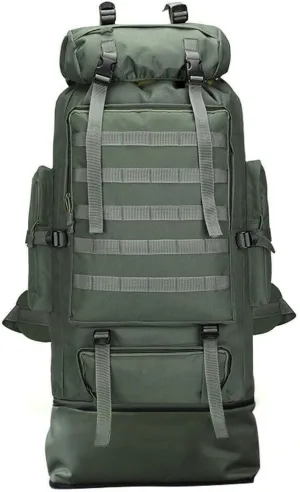 100L Camping Hiking Backpack, Tactical Army Outdoor Hiking Backpack Camping Rucksack Trekking Bag, Army Green