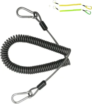 10ft-150LB Retractable Fishing Coiled Lanyard Stainless Steel Inside Heavy Duty Fishing Safety Rope Rod Leash Extension Cord Tether for Deep Sea Fishing Tools Rod Kayak Paddles