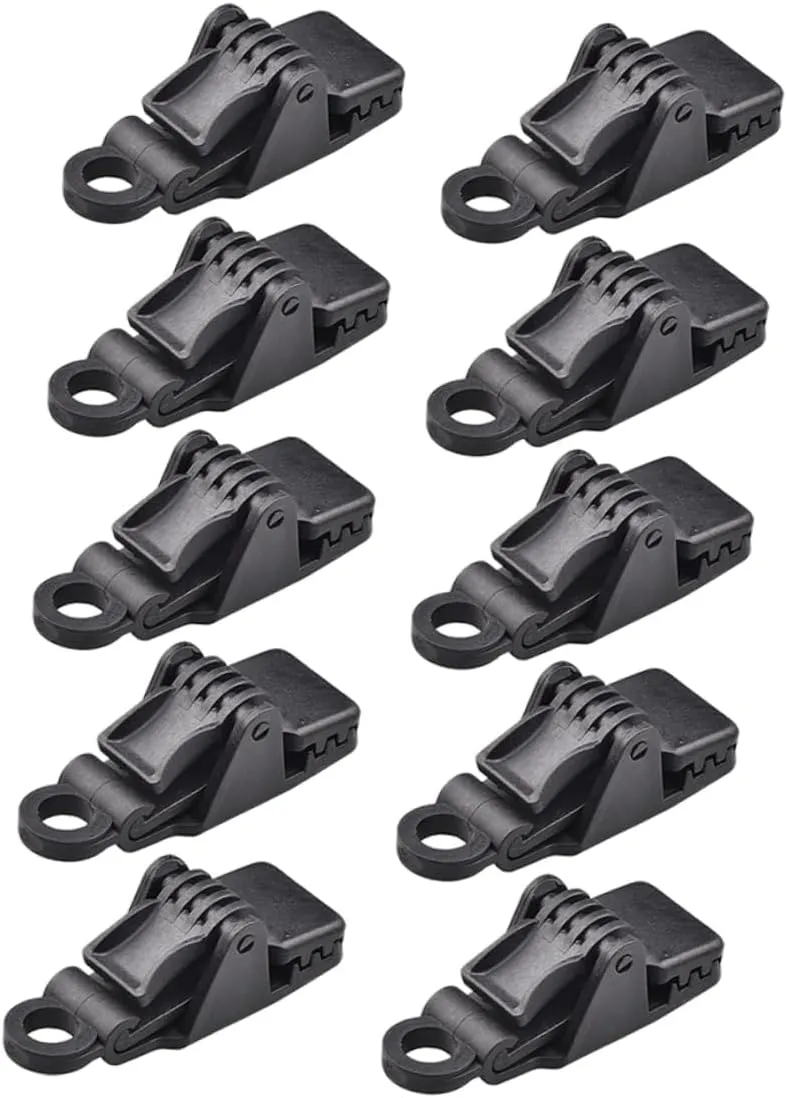 10Pcs Camping Tarp Clips Plastic Tent Fixing Clips for Outdoor Use Strong Grip Clamps for Tarps Awnings and Boat Covers Easy to Install and Durable Design