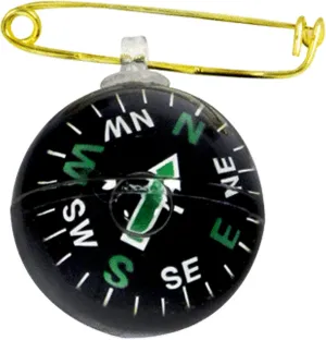 12 Lot Survival Navigation Ball Pin On Compass Military Camping Hiking Boy Scout, Black