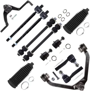 12-PC SET Suspension Kit fit for Ford Explorer Ranger for Mazda B3000 B2500 B4000 for Mercury Mountaineer Front Upper Control Arm and Ball Joint Outer Inner Tie Rod Boot Sway Bar Link