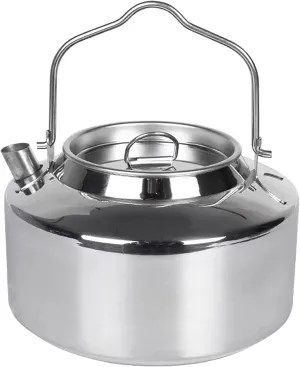 1.2L Camping Stainless Steel Tea Kettle Outdoor Hiking Picnic Pot Water Boiler for Coffee Portable for Camping Bushcraft and Travel