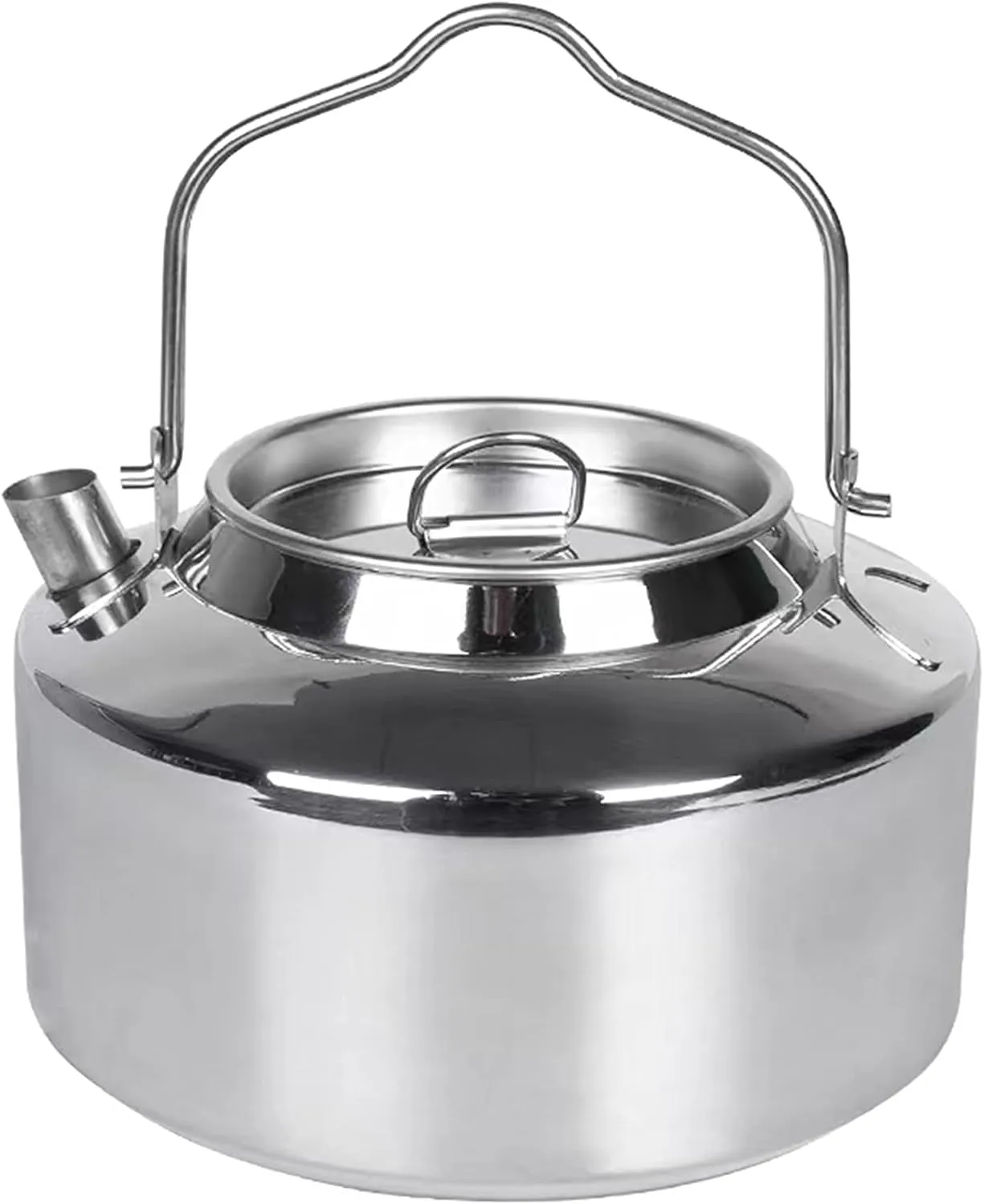1.2L Camping Stainless Steel Tea Kettle Outdoor Hiking Picnic Pot Water Boiler for Coffee Portable for Camping Bushcraft and Travel