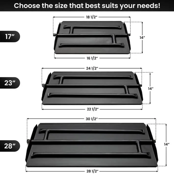 17" Powder Coated Steel Pan for Fire Pit or Fireplace NG - Triple Row Gas Burner Pan & Connection Kit- Specifically for 17" Fire Logs, Easy to Install   Bonus Bag of Glowing Embers