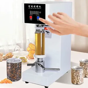 180W Fully Automatic Can Sealer Machine, Commercial Automatic Cup Sealing Machine,Glass Plastic Tin Can Cup Can Sealer w/Counter,Dia. 2.2”,Height 3.9”-7.8”