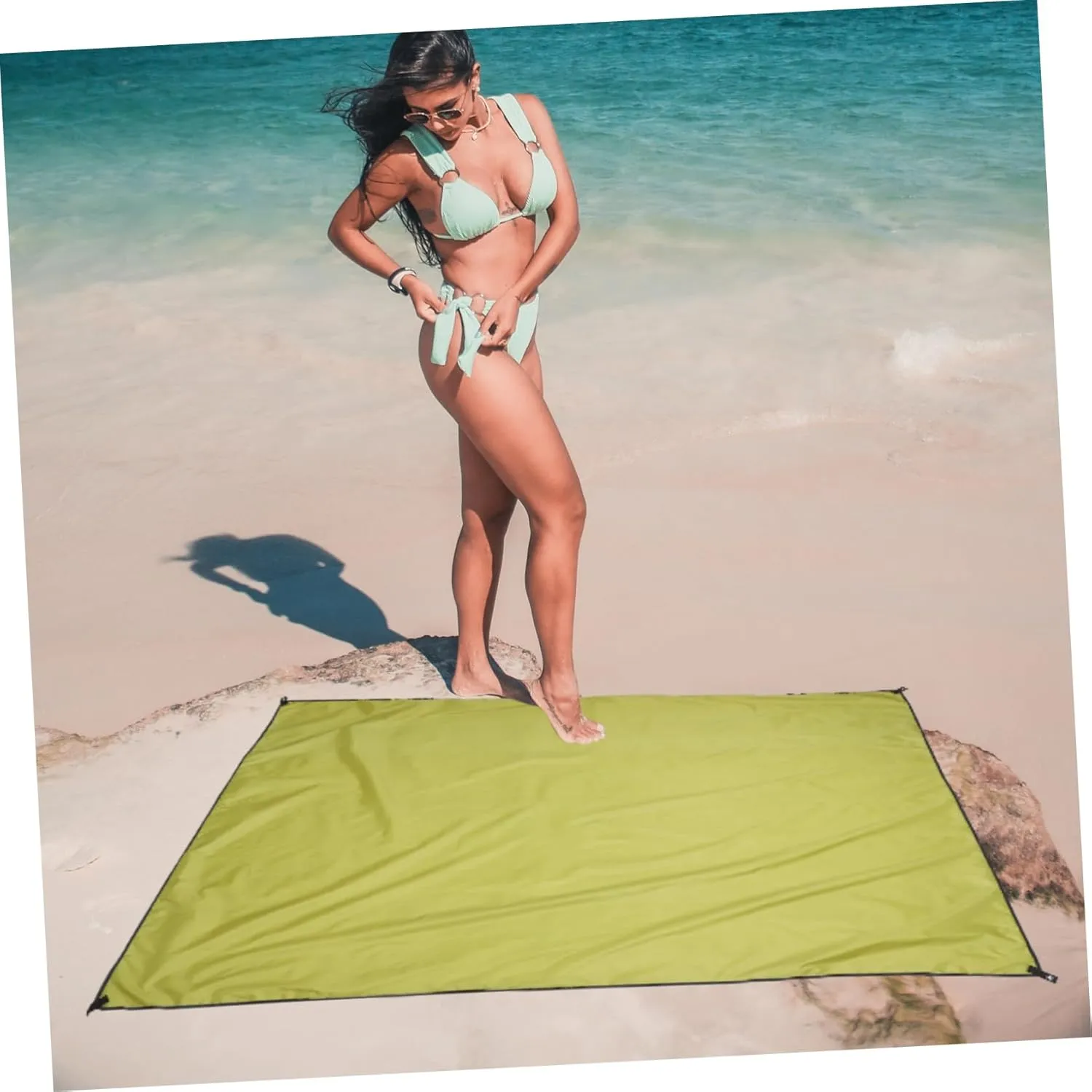 1pc Oxford Cloth Mat for Outdoor Use Portable Camping Tent Ground Mat Uv for Beach Hiking Picnics and Sporting Events Army Green