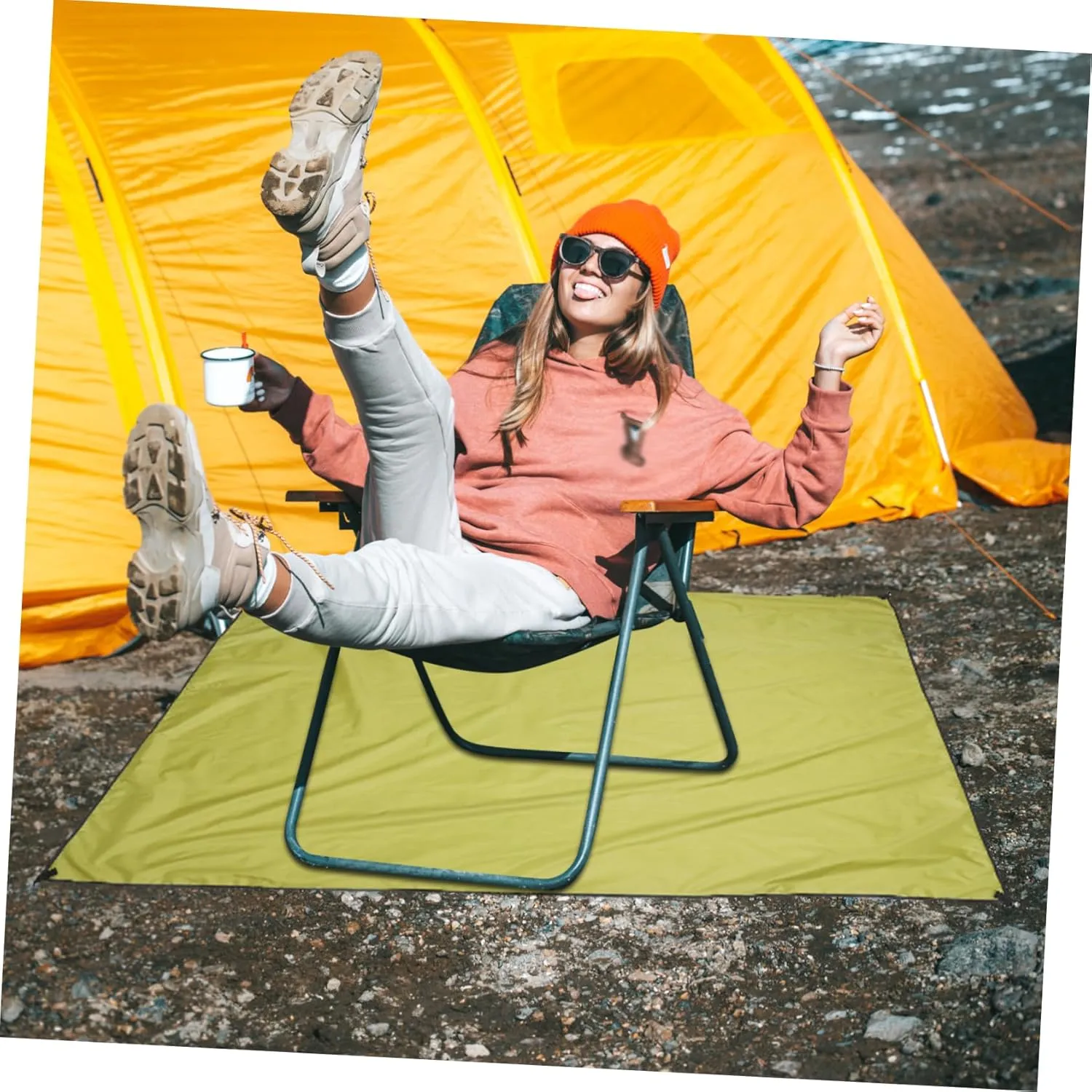 1pc Oxford Cloth Mat for Outdoor Use Portable Camping Tent Ground Mat Uv for Beach Hiking Picnics and Sporting Events Army Green