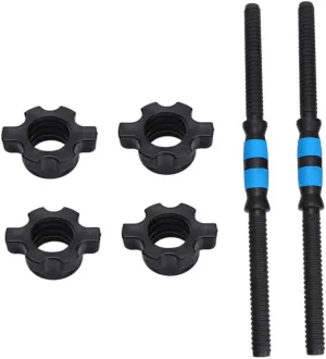 1set Dumbbell Connecting Rod Barbell Replacement Bar with Knurled Grip Weightlifting Equipment for Home Gym Includes Dumbbell Rods and Nuts for Strength Training and Warm Up Exercises