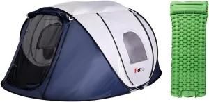 2-4 Person Pop Up Tent, Ultralight Camping Sleeping Pad, Inflatable Sleeping Pads