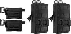 2 Pack Tactical Compact EDC Pouches & 2 Pack Military Small Utility Pouch Accessories Organizer Pouch Coin Purse
