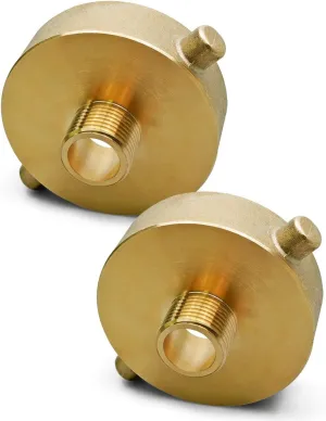 2 PCS 2-1/2" NST NH Female x 3/4" NPT Male Fire Hydrant Adapter, Brass Fire Equipment with Pin Lug for Fire Hydrants Pipes Hoses