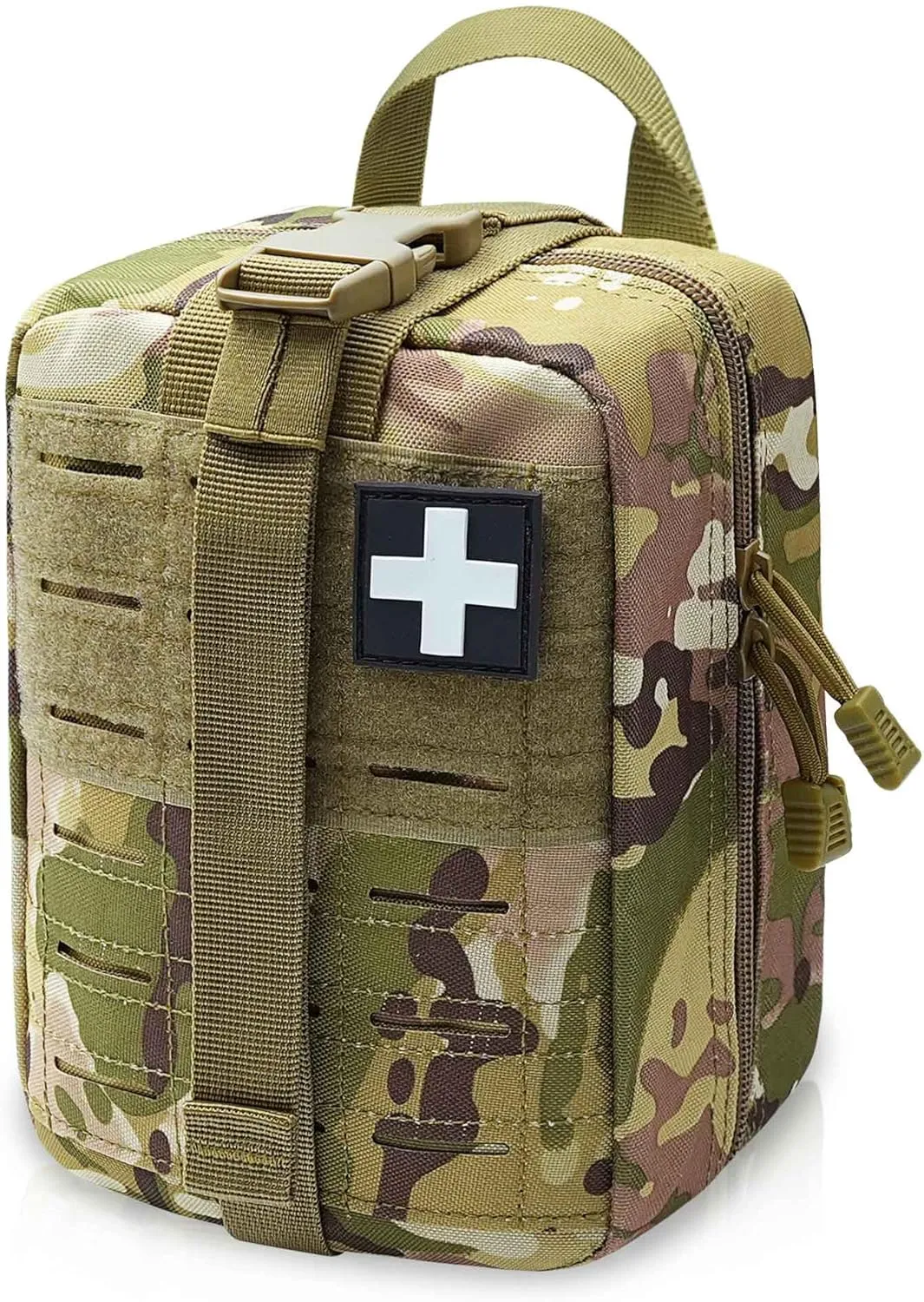 2 PCS Upgrade 1000D Laser Cut Molle IFAK Pouch Rip Away, Tactical First Aid Kit Medical Pouch for Duty Belt