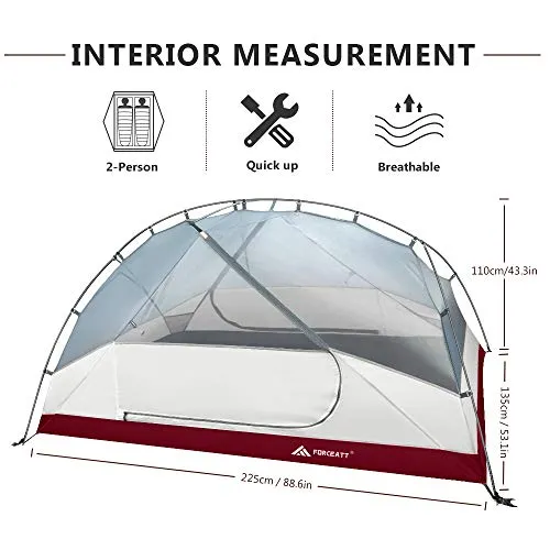 2 Person Camping Tent for 3 to 4 Seasons,Lightweight Aluminum Pole