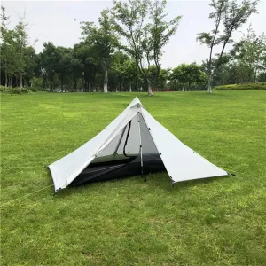 2 Person Pyramid Tent Waterproof 4 Season Double Layer Ultralight All Weather Camping Tent Rodless for Hiking Hunting