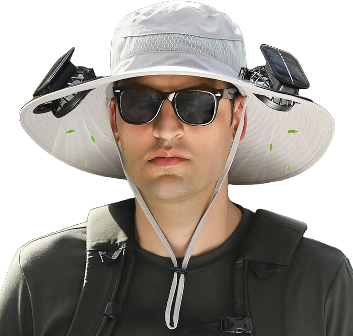 2025 New Ultralight Solar Fan Sun Hat, Hat with Fans Solar Power Built in, Solar Powered Outdoor Wide Brim Sun Fishing Hat