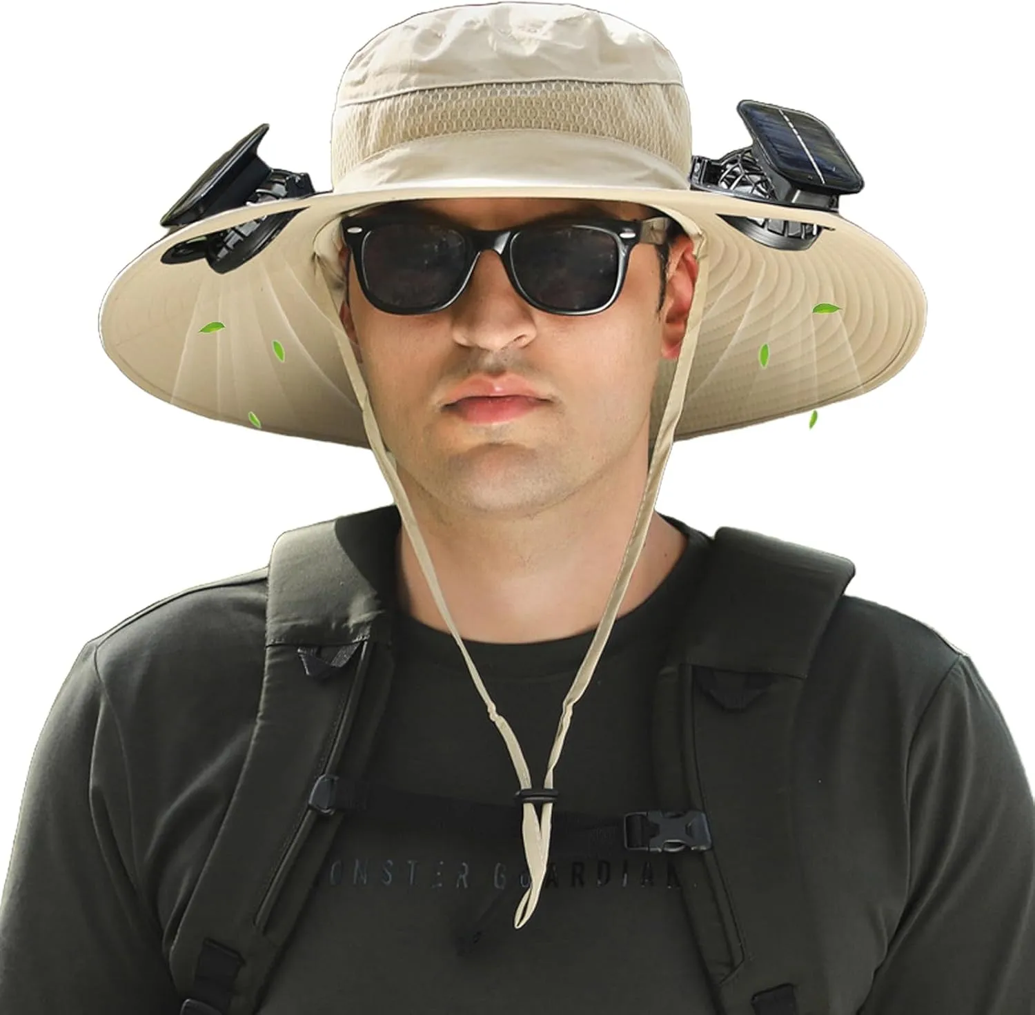 2025 New Ultralight Solar Fan Sun Hat, Hat with Fans Solar Power Built in, Solar Powered Outdoor Wide Brim Sun Fishing Hat