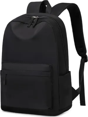 25L Classic Backpack,Durable Lightweight Water-Resistant Pack with Laptop Sleeve Fits 15.6 Inch,Casual Daypack Backpack for College,Full Black