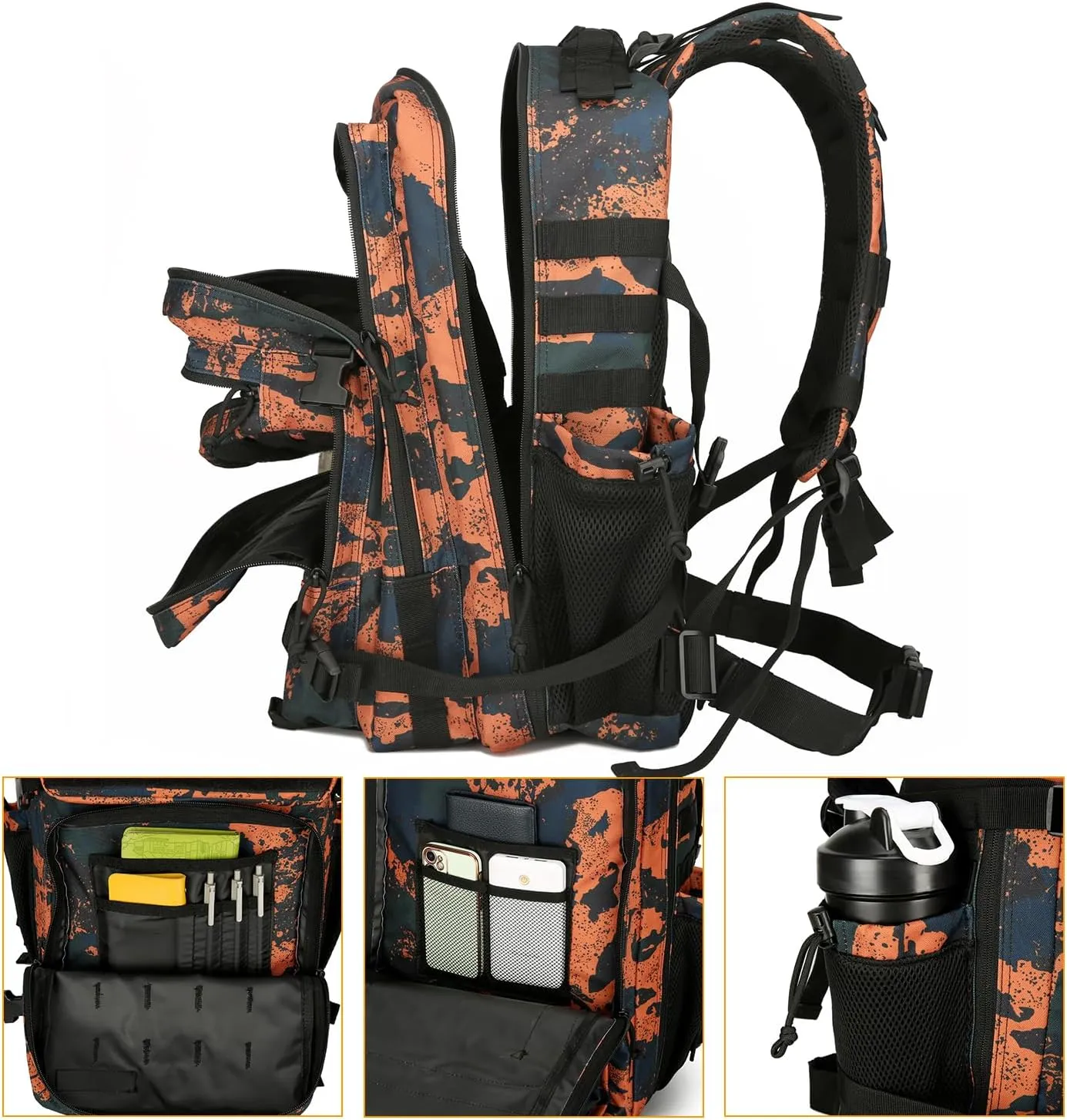 25L Tactical Backpack for Men Women Military Backpack Army Assault Pack Molle Backpack Small Bug Out Bag Travel Rucksack Daypack (Mars Camo)