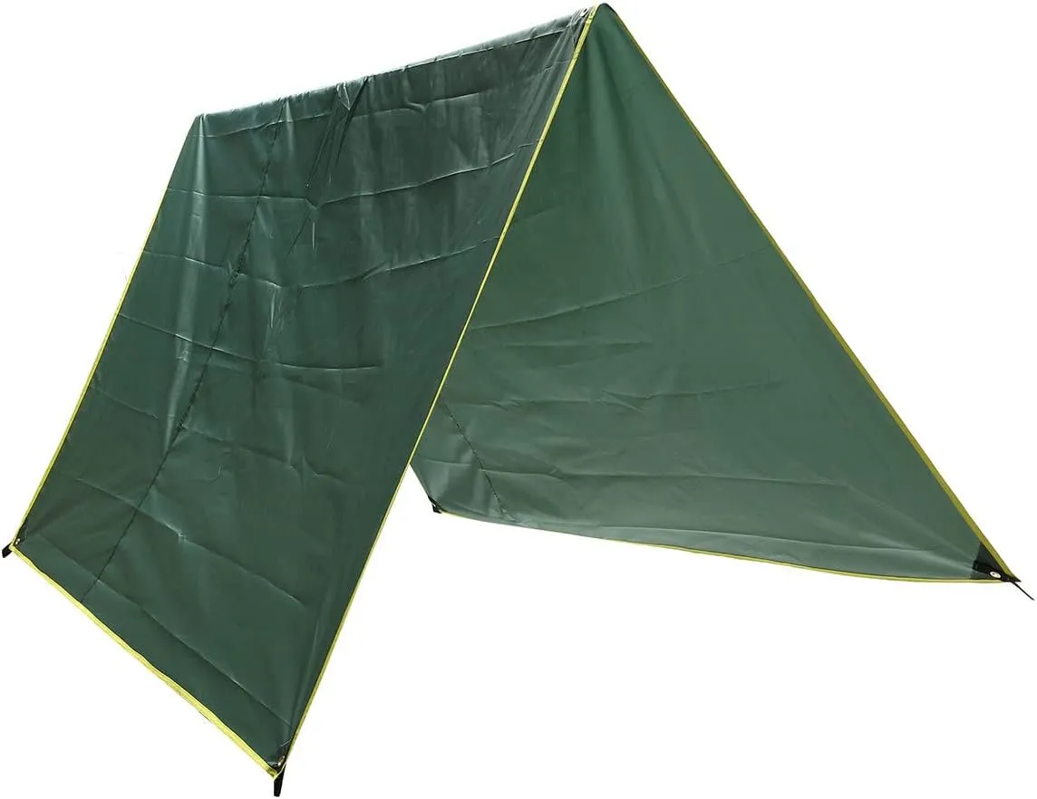 275 * 275CM Camping Tarp Made of 420D Oxford Cloth Sunshade UV Protection Lightweight Shelters with 6 Aluminum Ground Studs&6 pieces of 3m Buckle Rope