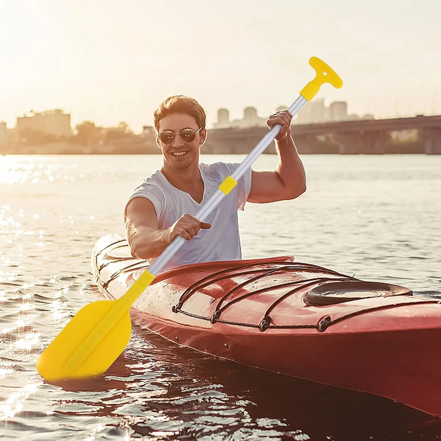 2Pcs Telescopic Kayak Paddle Rafting Boat Paddle Canoe Oars Plastic Aluminum Alloy Boat Oars