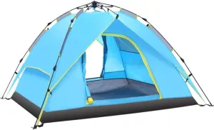 3-4 Person Camping Tent 60 Seconds Set Up Tent Waterproof Pop Up Outdoor Sports Tent Camping Sun Shelters Instant Cabin Tent Advanced Venting Design