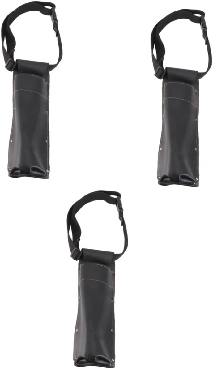 3 Pcs Leather Welding Rod Pockets Mild Steel Rod Storage Bag Riveted Seams