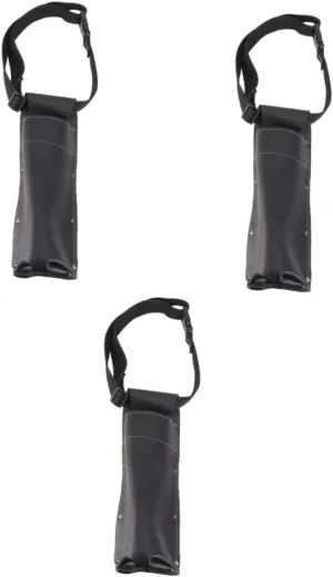3 Pcs Leather Welding Rod Pockets Mild Steel Rod Storage Bag Riveted Seams