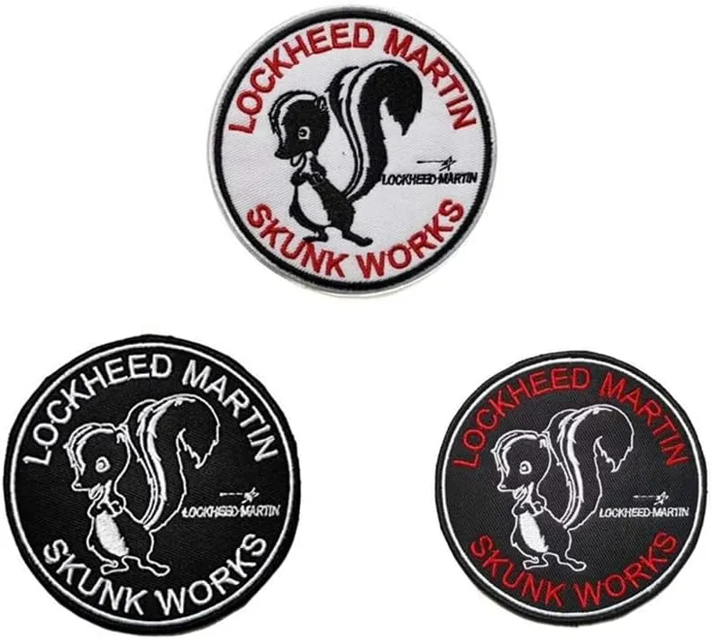 3 Pieces ZYGZCJ Lockheed Martin Skunk Works Patch Embroidery Patch Military Tactical Morale Applique Hook and Loop Patches (color4)