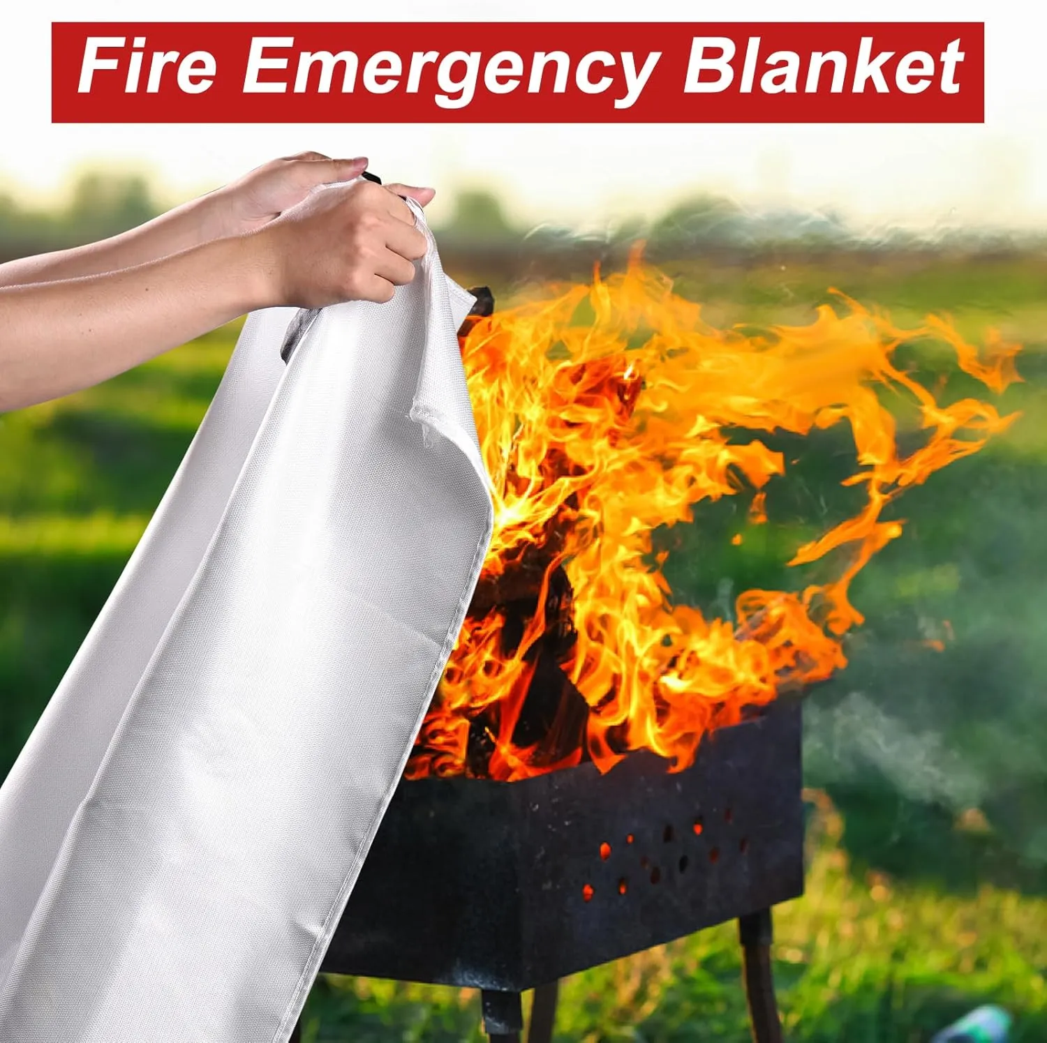 30 Pack Emergency Fire Blanket for Home and Kitchen Fire Suppression Blanket Fiberglass Fire Blanket for House Camping Car Office Warehouse Emergency Survival Safety (39.3 x 39.3 Inch)