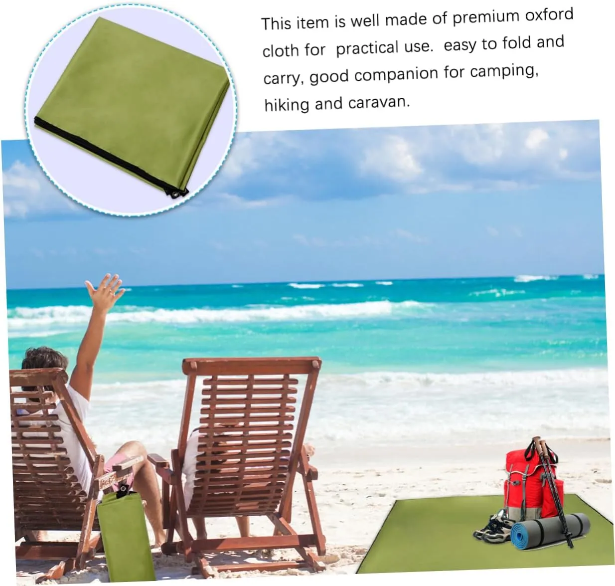 300x300cm Oxford Cloth Mat Waterproof Ground Mat for Camping Portable Outdoor Blanket Beach Pad