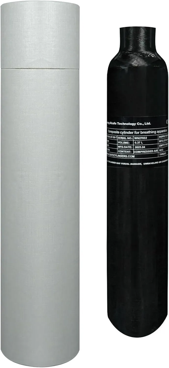 30Mpa 4500Psi 0.37L 22Cu in 370cc Carbon Fiber HPA Tank, Gas Cylinder, Paintball Hunting for PCP Air Rifle Gun Daystate and FX Thread M18 * 1.5