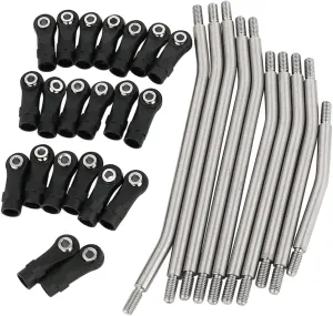 313mm Wheelbase 10Pcs Stainless Steel Link Rod Linkage for 1/10 RC Axial SCX10 II AX90046 AX90047 Rock Crawlers Metal Upgrade Parts