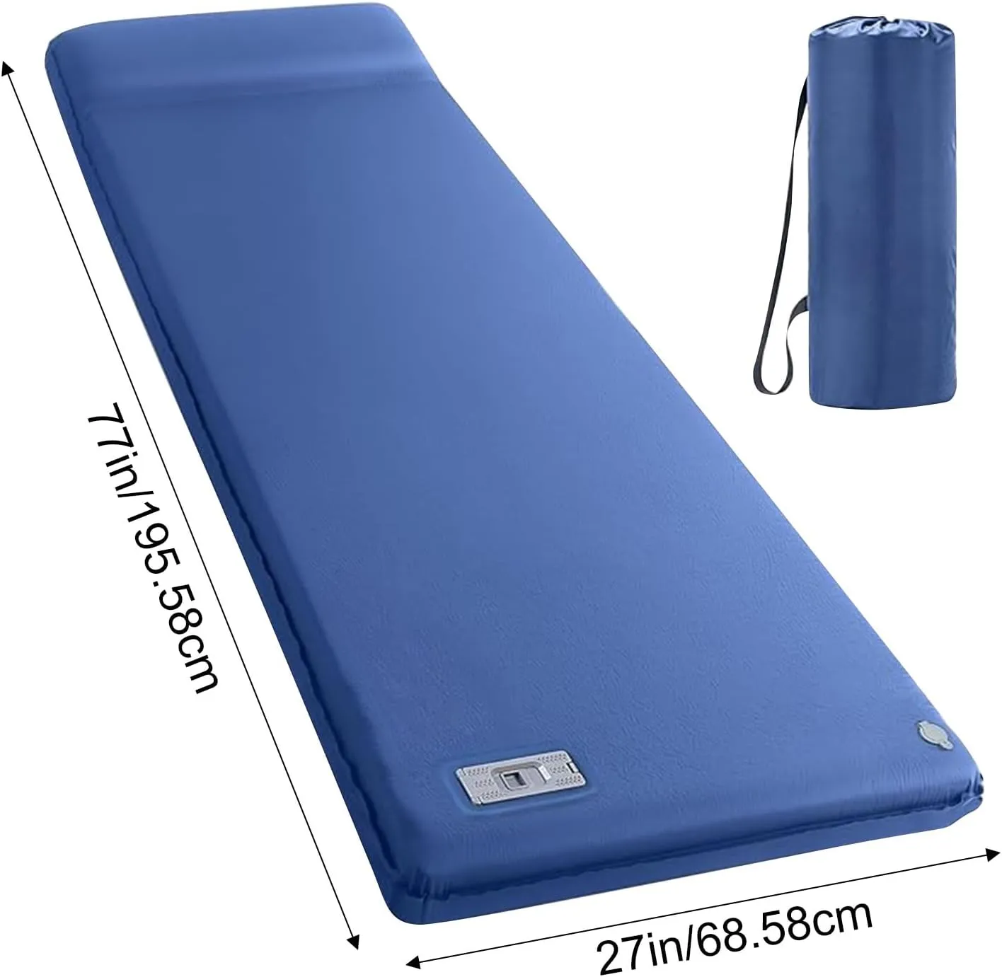 3.1" Self Inflating Camping Sleeping Pad, Travel Ultra-Thick Elasticity Foam Fast Inflating Insulated Durable Camping Mat Air Mattress with Pillow, for Tent, Car, Camping, Traveling (Gray)