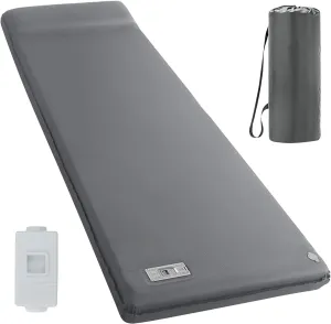 3.1" Self Inflating Camping Sleeping Pad, Travel Ultra-Thick Elasticity Foam Fast Inflating Insulated Durable Camping Mat Air Mattress with Pillow, for Tent, Car, Camping, Traveling (Gray)