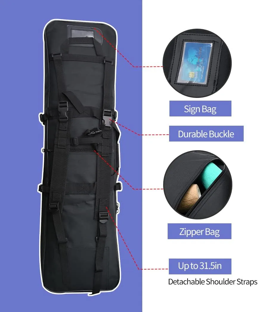 32"/37"/46" Rifle Bag, Black/Khaki/Green Tactical Long Rifle Backpack, Portable Shotgun Case for Firearm Storage and Transportation, Suitable for Outdoor Hunting Shooting