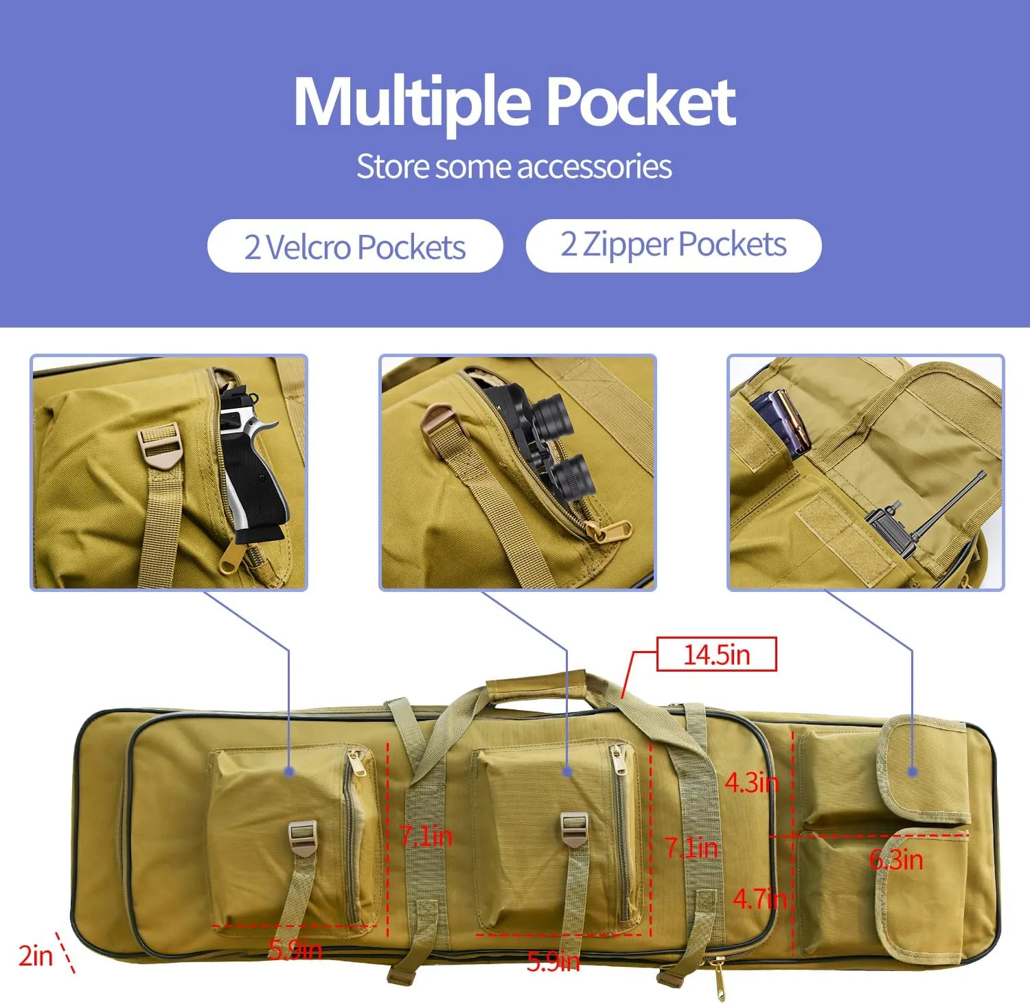 32"/37"/46" Rifle Bag, Black/Khaki/Green Tactical Long Rifle Backpack, Portable Shotgun Case for Firearm Storage and Transportation, Suitable for Outdoor Hunting Shooting